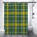 Green And Yellow Stewart Tartan Print Shower Curtain