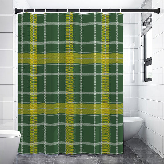 Green And Yellow Stewart Tartan Print Shower Curtain
