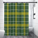 Green And Yellow Stewart Tartan Print Shower Curtain