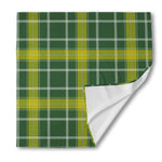 Green And Yellow Stewart Tartan Print Silk Bandana