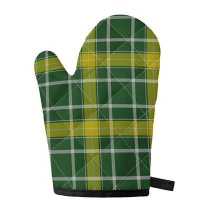 Green And Yellow Stewart Tartan Print Single Oven Mitt