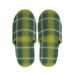 Green And Yellow Stewart Tartan Print Slippers