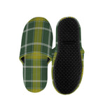 Green And Yellow Stewart Tartan Print Slippers