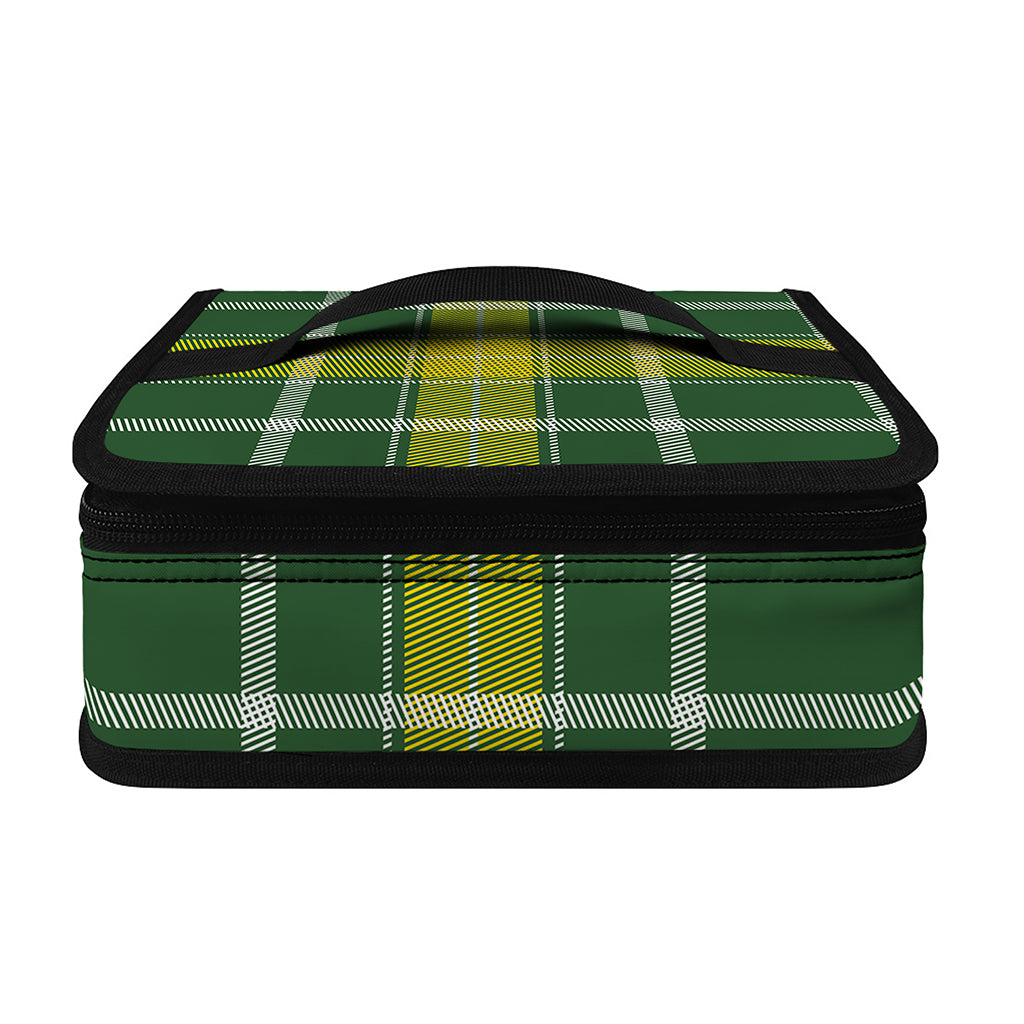 Green And Yellow Stewart Tartan Print Small Lunch Bag