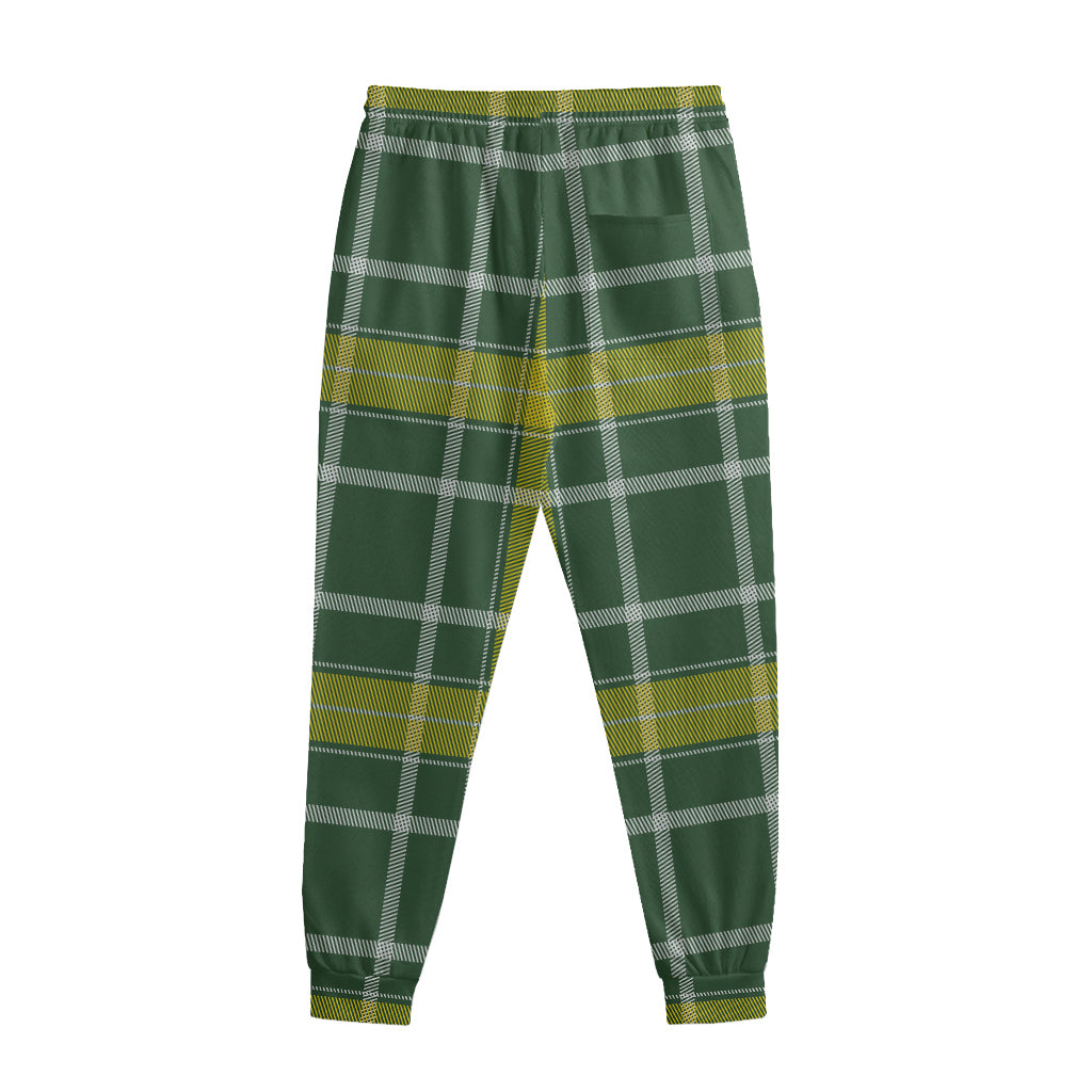 Green And Yellow Stewart Tartan Print Sweatpants