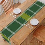 Green And Yellow Stewart Tartan Print Table Runner