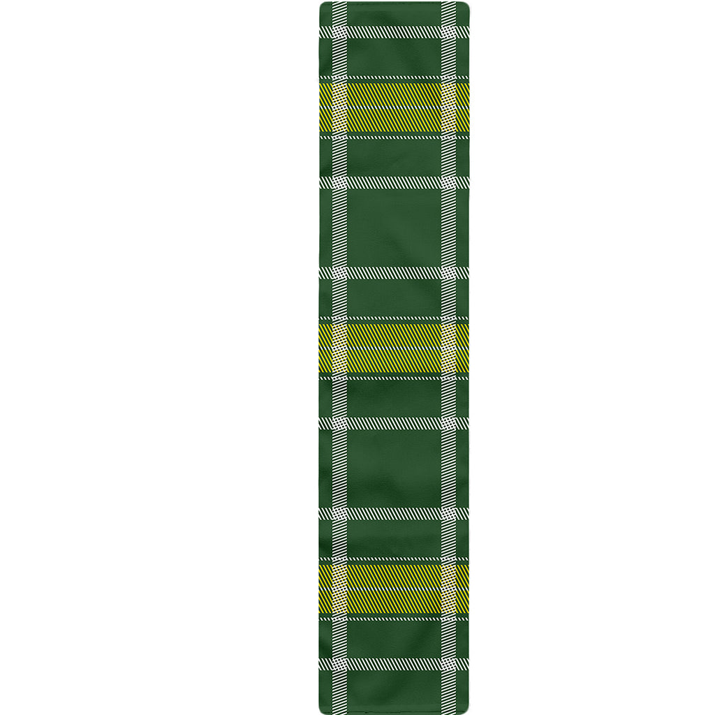 Green And Yellow Stewart Tartan Print Table Runner