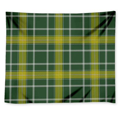 Green And Yellow Stewart Tartan Print Tapestry
