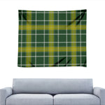 Green And Yellow Stewart Tartan Print Tapestry