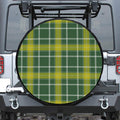 Green And Yellow Stewart Tartan Print Tire Cover