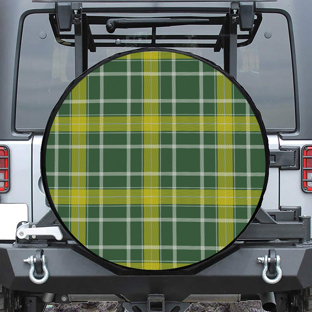 Green And Yellow Stewart Tartan Print Tire Cover