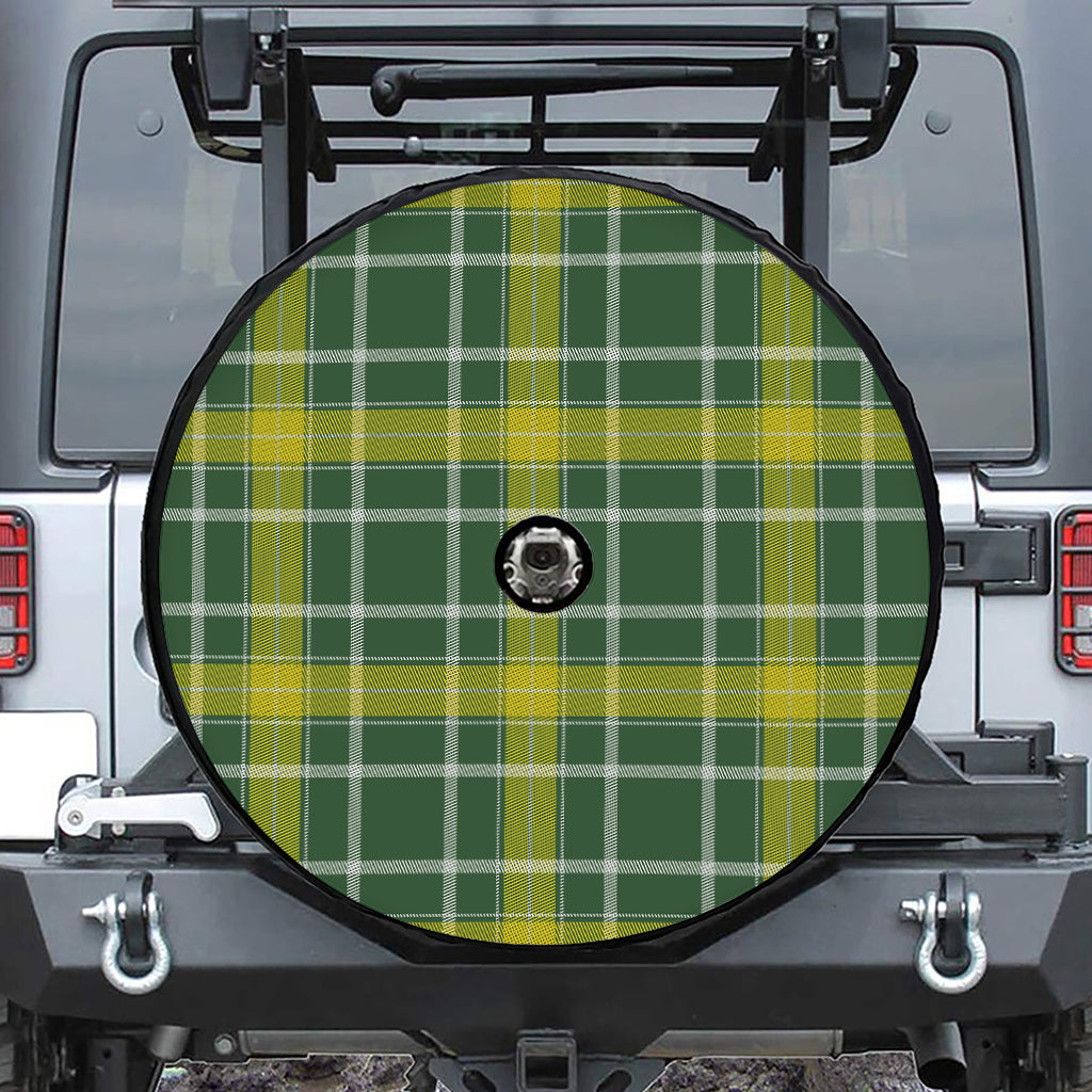 Green And Yellow Stewart Tartan Print Tire Cover With Camera Hole