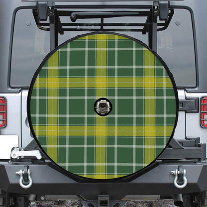 Green And Yellow Stewart Tartan Print Tire Cover With Camera Hole