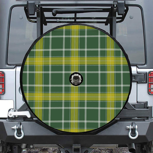 Green And Yellow Stewart Tartan Print Tire Cover With Camera Hole