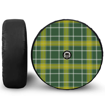 Green And Yellow Stewart Tartan Print Tire Cover With Camera Hole