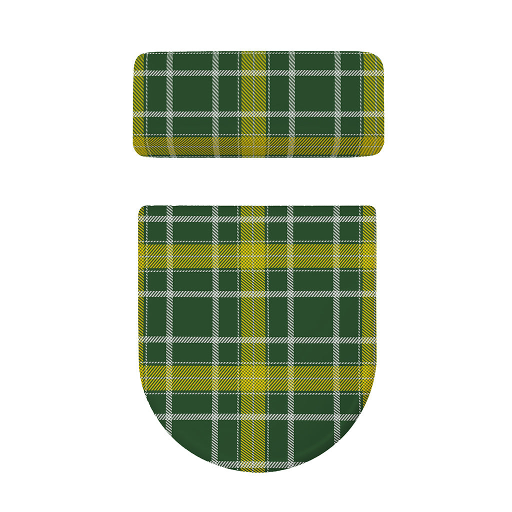 Green And Yellow Stewart Tartan Print Toilet Lid And Tank Cover Set