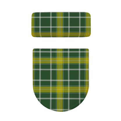 Green And Yellow Stewart Tartan Print Toilet Lid And Tank Cover Set