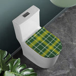 Green And Yellow Stewart Tartan Print Toilet Lid Cover