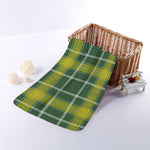 Green And Yellow Stewart Tartan Print Towel