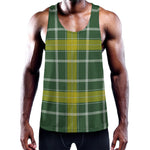Green And Yellow Stewart Tartan Print Training Tank Top