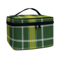 Green And Yellow Stewart Tartan Print Travel Makeup Bag