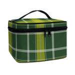 Green And Yellow Stewart Tartan Print Travel Makeup Bag