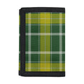 Green And Yellow Stewart Tartan Print Trifold Wallet
