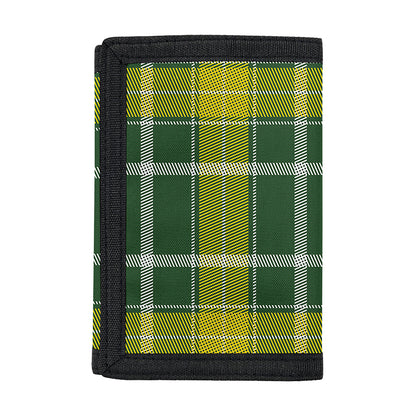 Green And Yellow Stewart Tartan Print Trifold Wallet