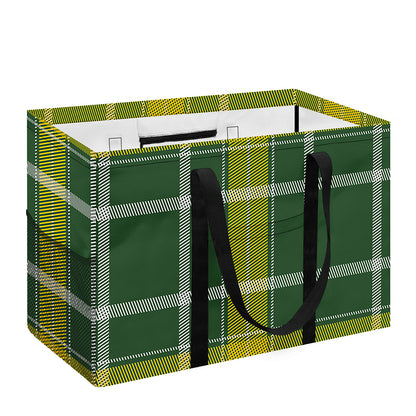 Green And Yellow Stewart Tartan Print Utility Tote Bag