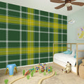 Green And Yellow Stewart Tartan Print Wall Sticker