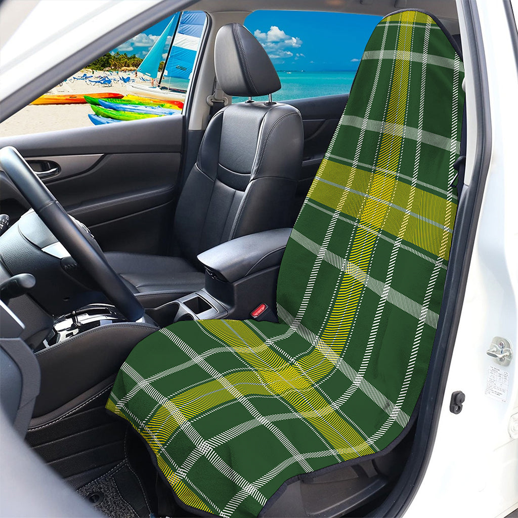 Green And Yellow Stewart Tartan Print Waterproof Car Seat Cover