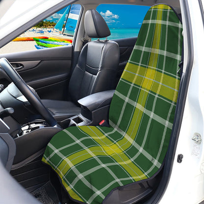 Green And Yellow Stewart Tartan Print Waterproof Car Seat Cover