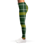 Green And Yellow Stewart Tartan Print Women's Leggings