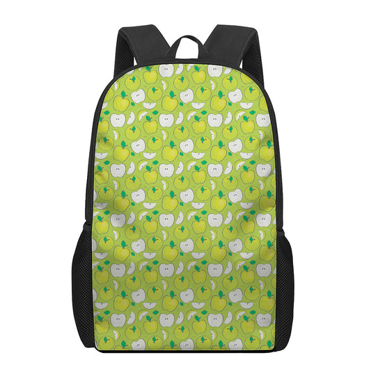 Green Apple Fruit Pattern Print 17 Inch Backpack