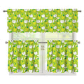 Green Apple Fruit Pattern Print 3 Piece Kitchen Curtains