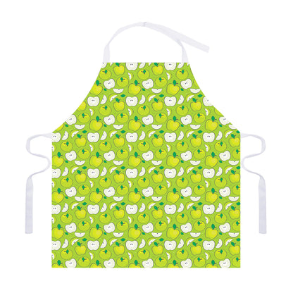 Green Apple Fruit Pattern Print Adjustable Apron