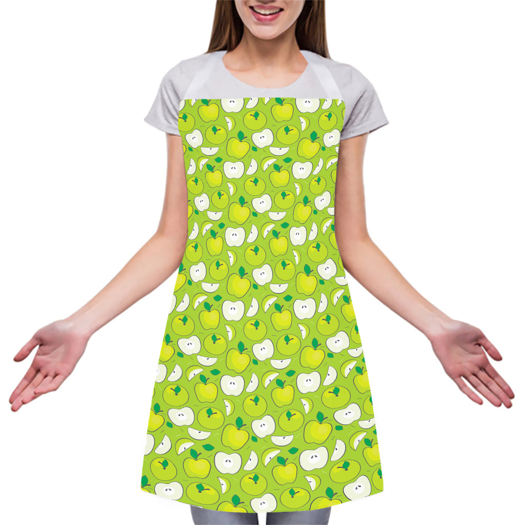Green Apple Fruit Pattern Print Adjustable Apron
