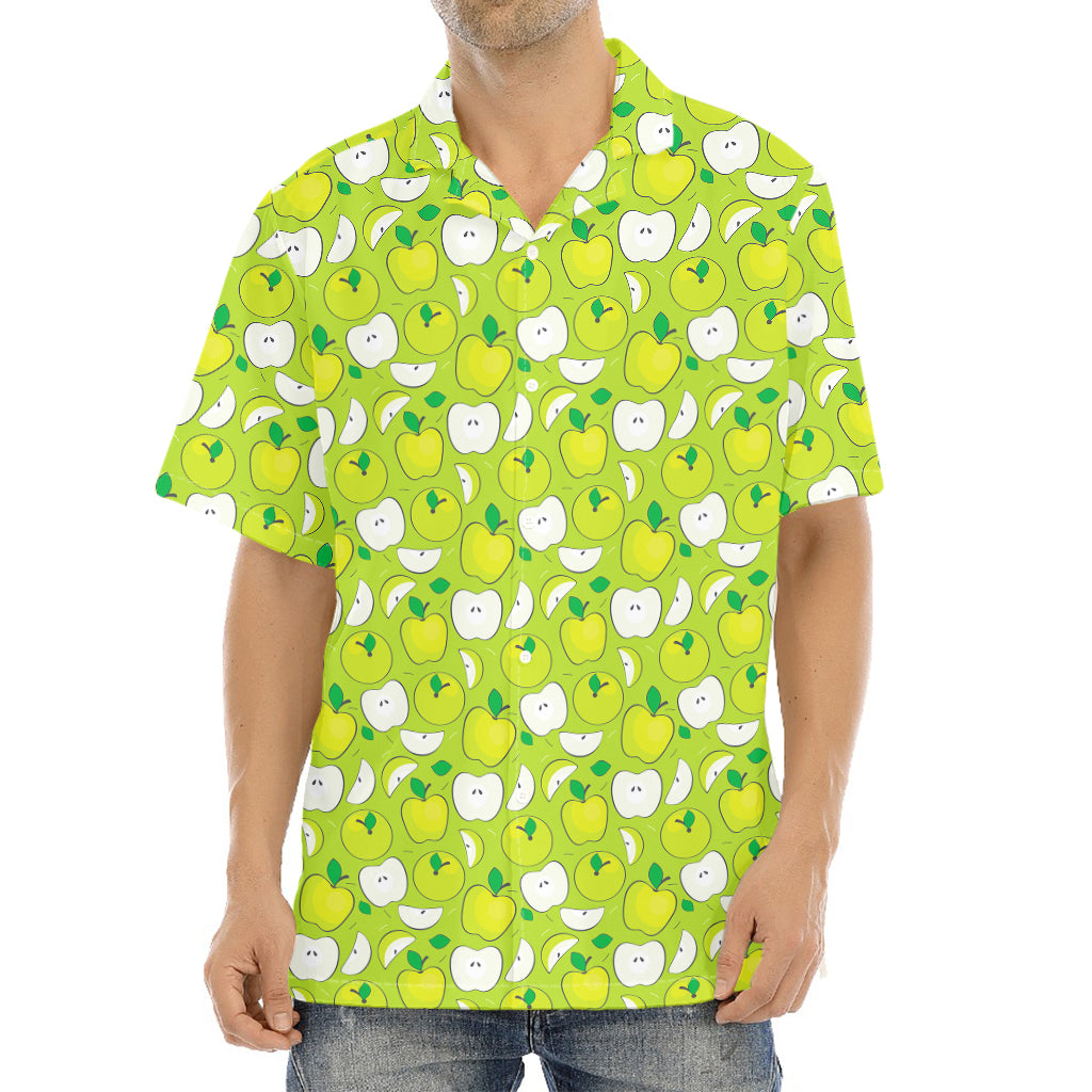 Green Apple Fruit Pattern Print Aloha Shirt