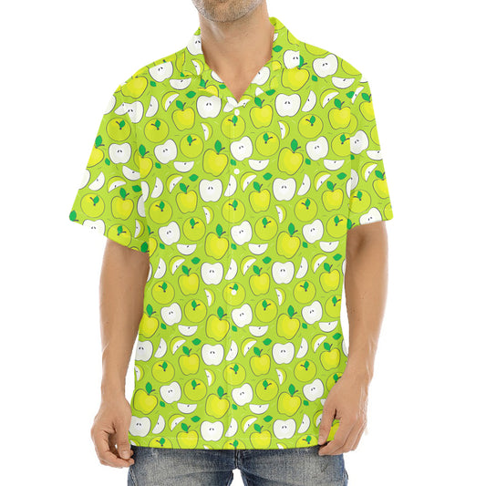 Green Apple Fruit Pattern Print Aloha Shirt