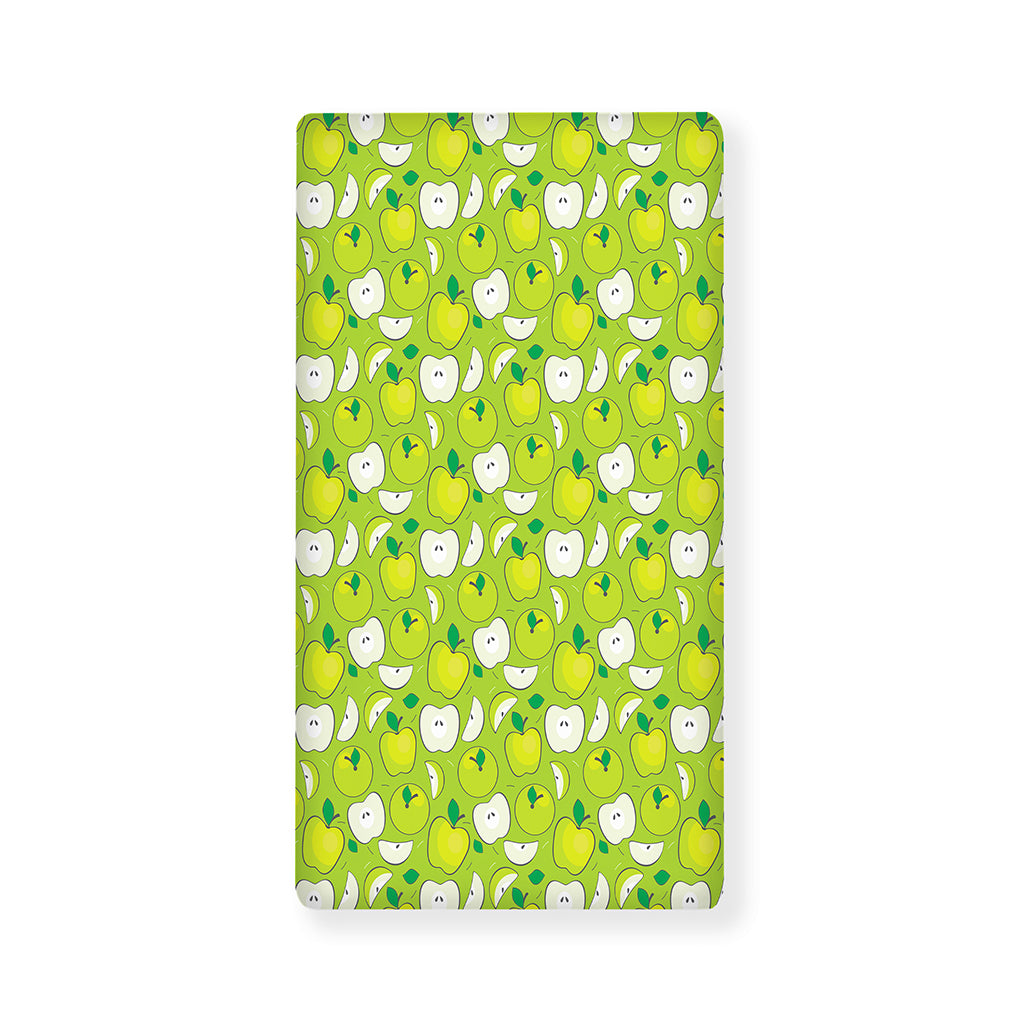 Green Apple Fruit Pattern Print Baby Crib Sheet