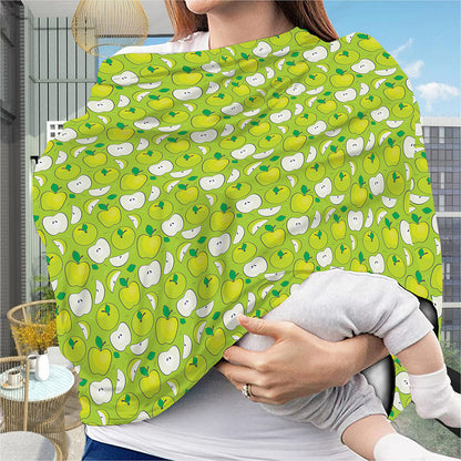 Green Apple Fruit Pattern Print Baby Seat Cover