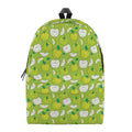 Green Apple Fruit Pattern Print School Backpack