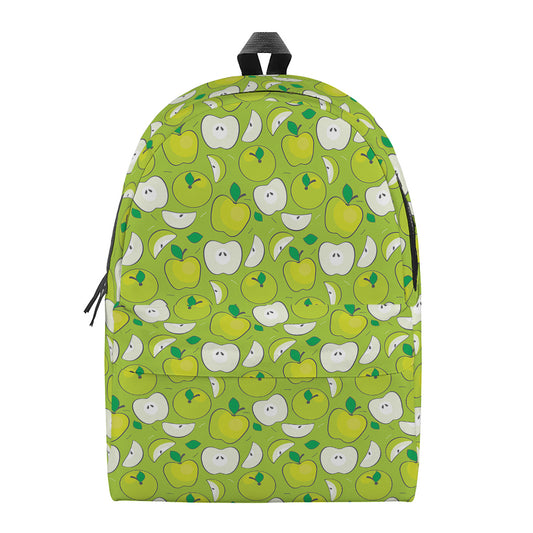 Green Apple Fruit Pattern Print Backpack