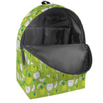 Green Apple Fruit Pattern Print Backpack
