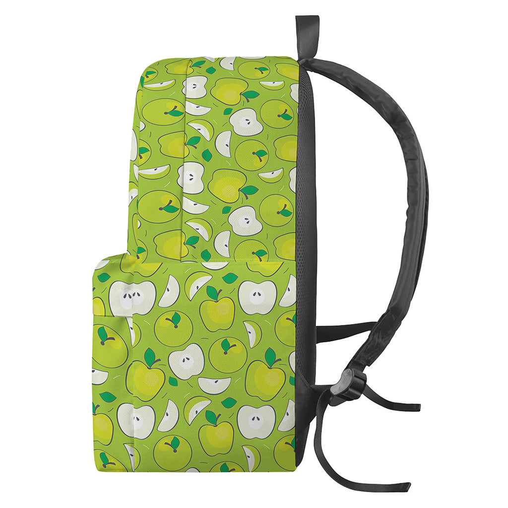 Green Apple Fruit Pattern Print Backpack