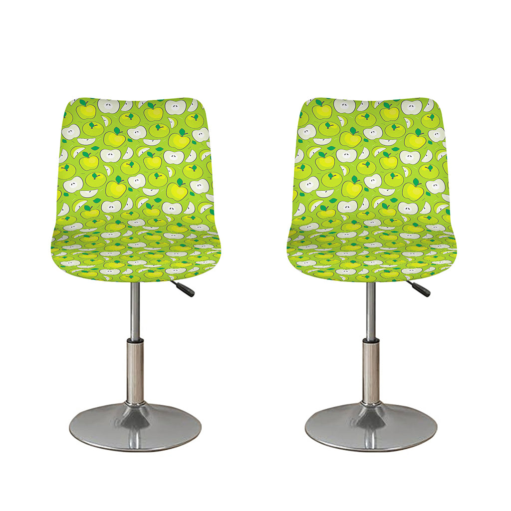 Green Apple Fruit Pattern Print Bar Stool Covers