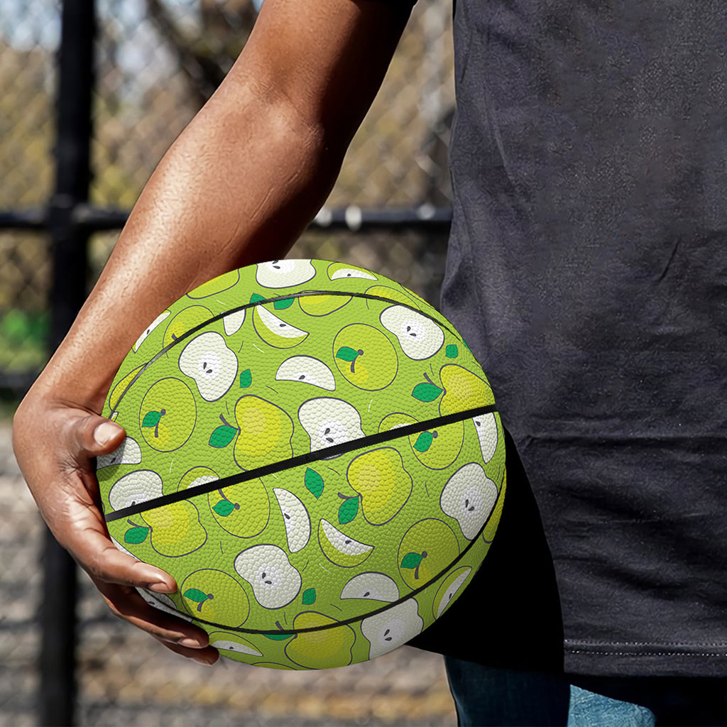 Green Apple Fruit Pattern Print Basketball