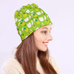 Green Apple Fruit Pattern Print Beanie
