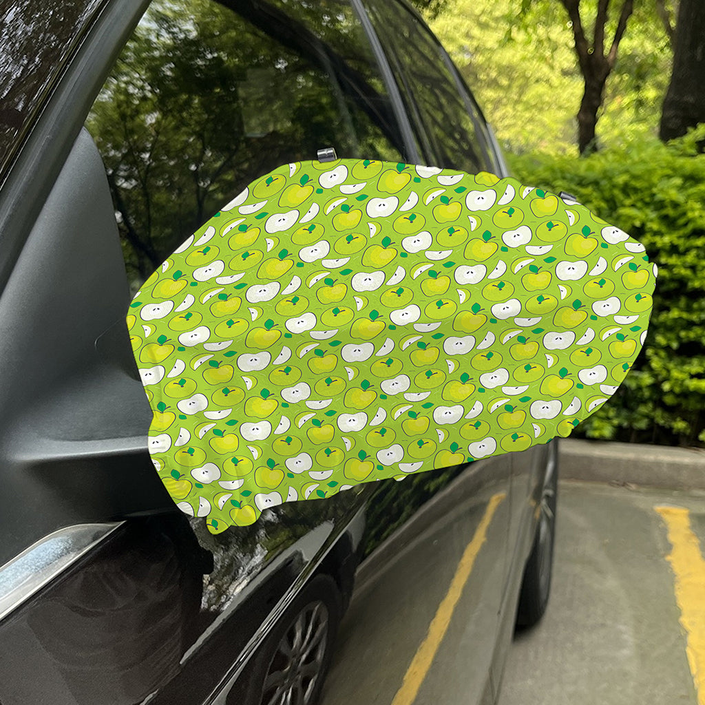 Green Apple Fruit Pattern Print Car Side Mirror Covers
