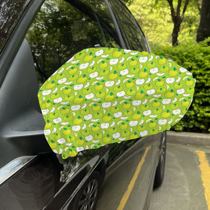 Green Apple Fruit Pattern Print Car Side Mirror Covers